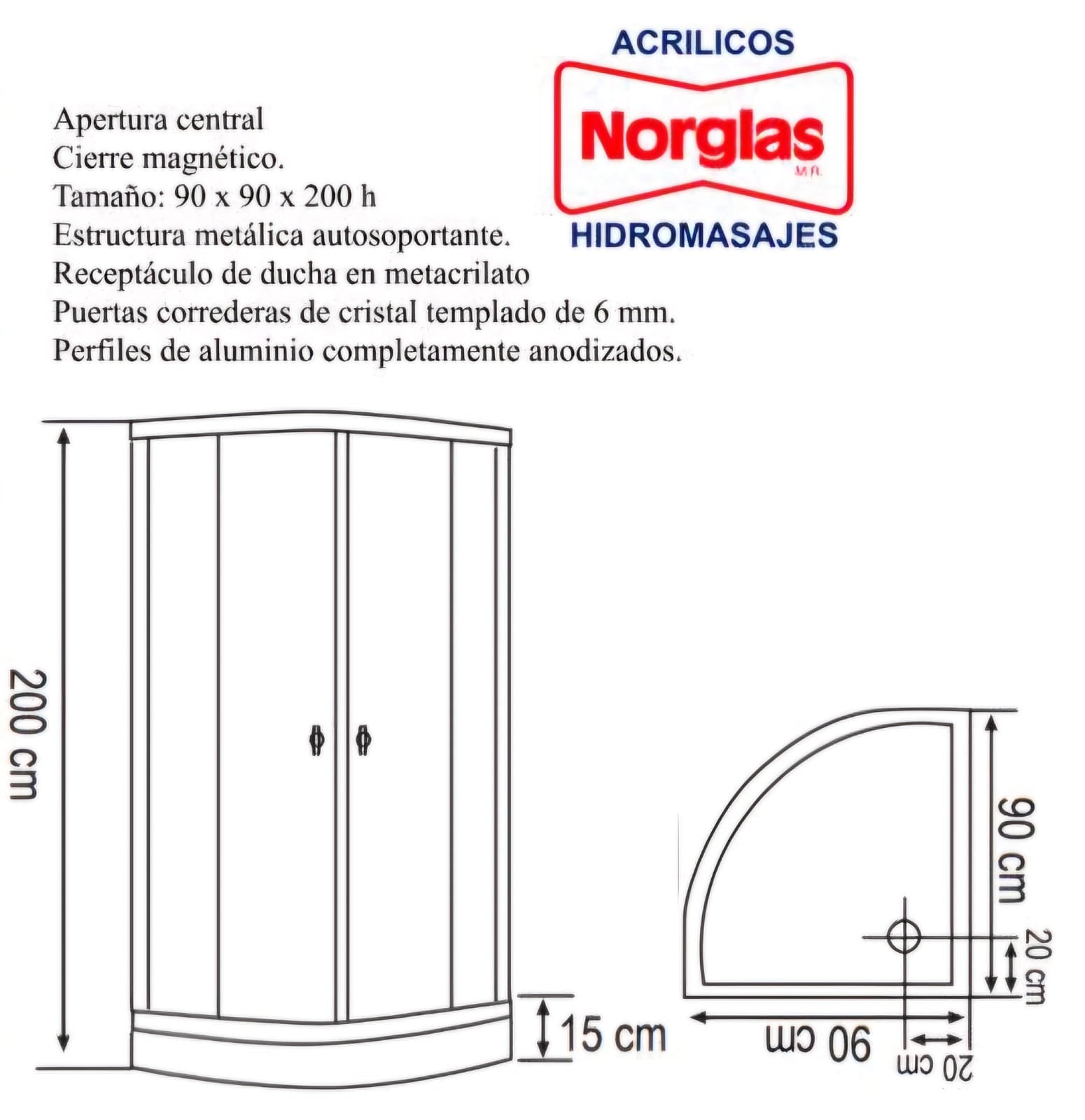 Shower door Niagara 90x90